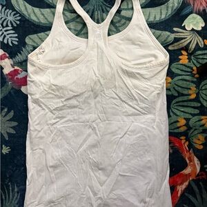 Lululemon White Ribbed Tank Top